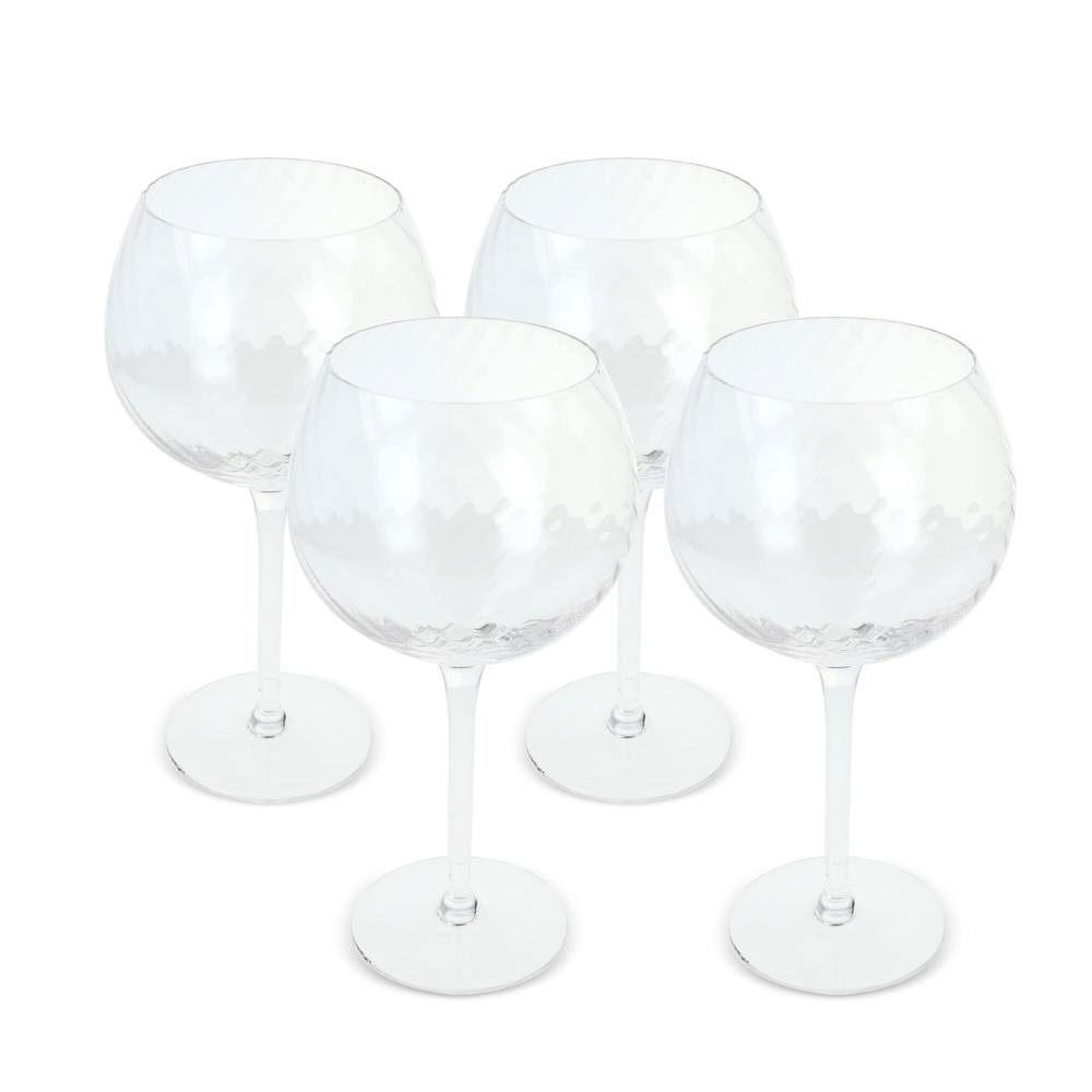 Byon Opacity set van 4 wijnglazen met stijlvol glaspatroon 470ml