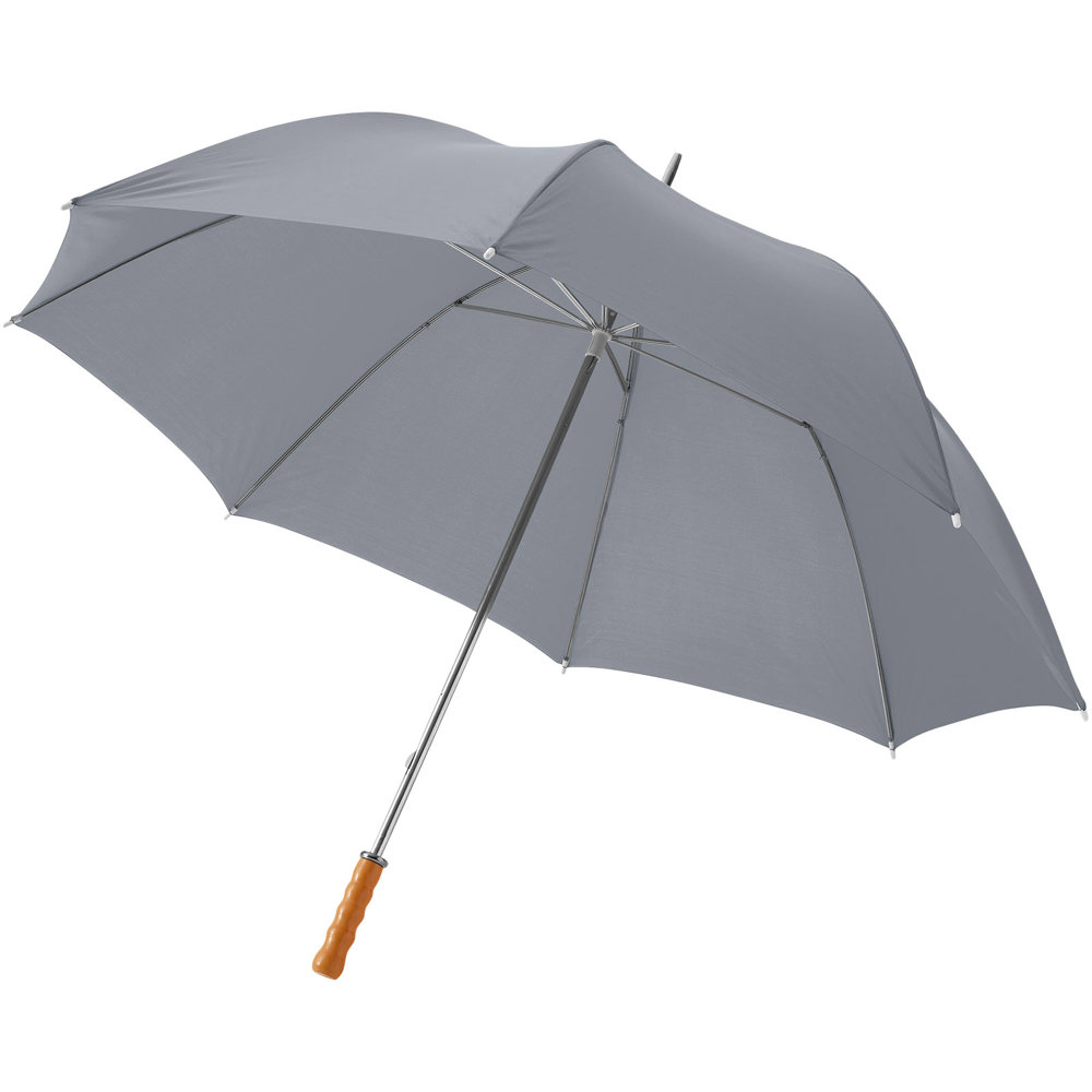 Karl 30" golfparaplu met houten handvat - Grijs