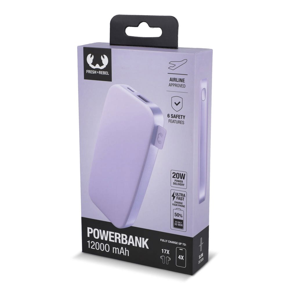 2PB12100 | Fresh 'n Rebel Powerbank 12000 mAh USB-C Fast Charging 20W