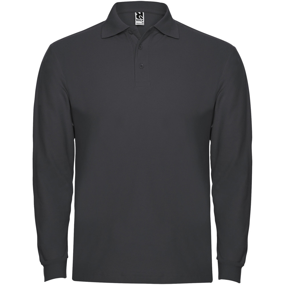 Estrella 220 g/m² herenpolo met lange mouwen - Donkerlood
