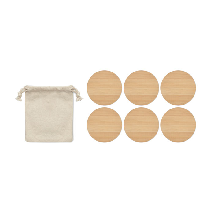 BAYIN SET - Set van 6 bamboe onderzetters