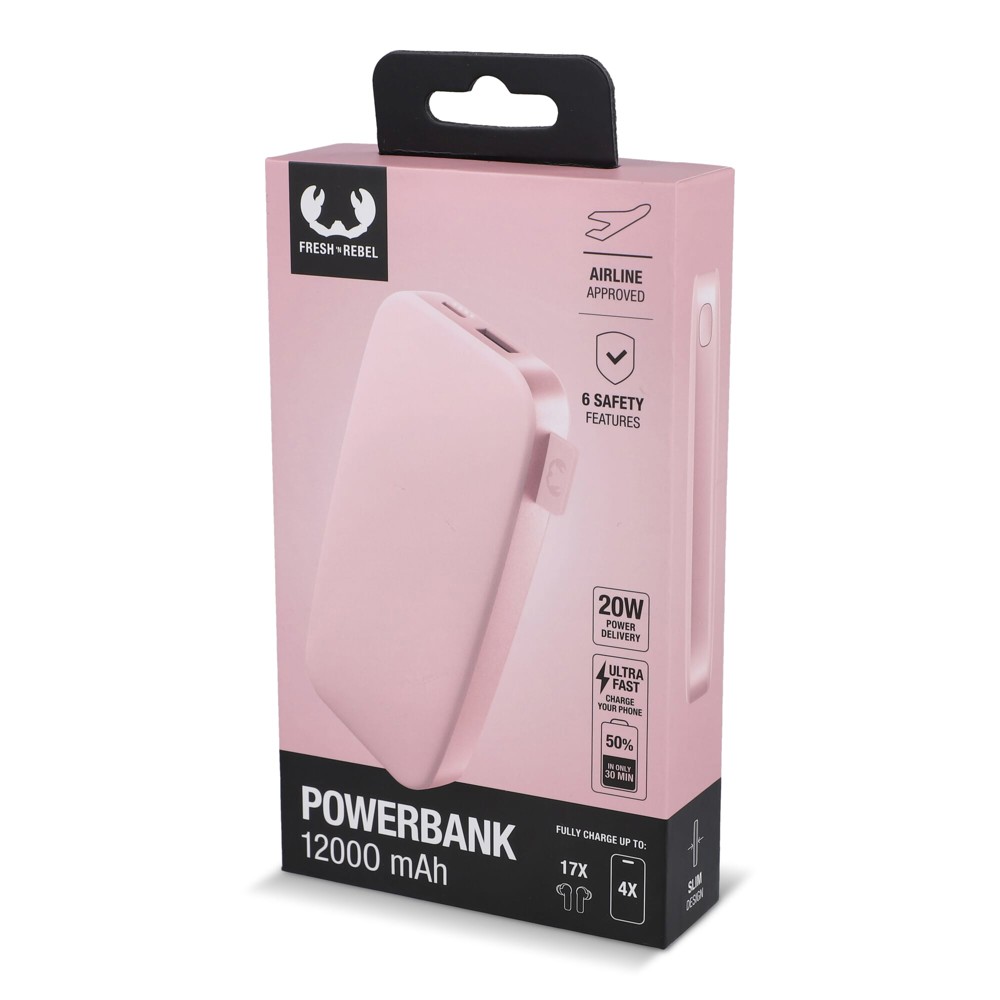 2PB12100 | Fresh 'n Rebel Powerbank 12000 mAh USB-C Fast Charging 20W