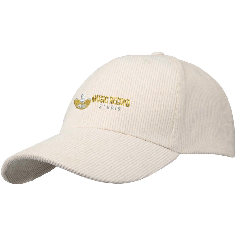 Hutton 280 g/m² 6 panel cap van gerecycled corduroy