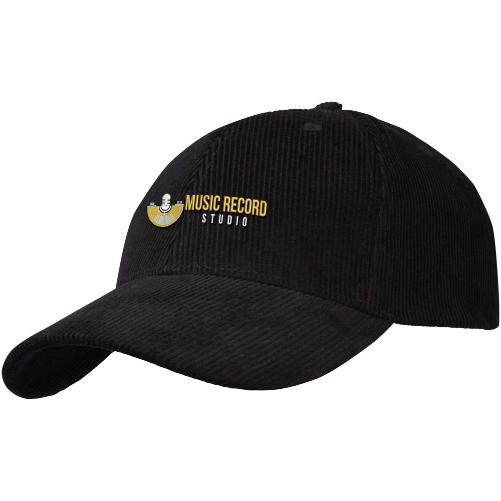 Hutton 280 g/m² 6 panel cap van gerecycled corduroy
