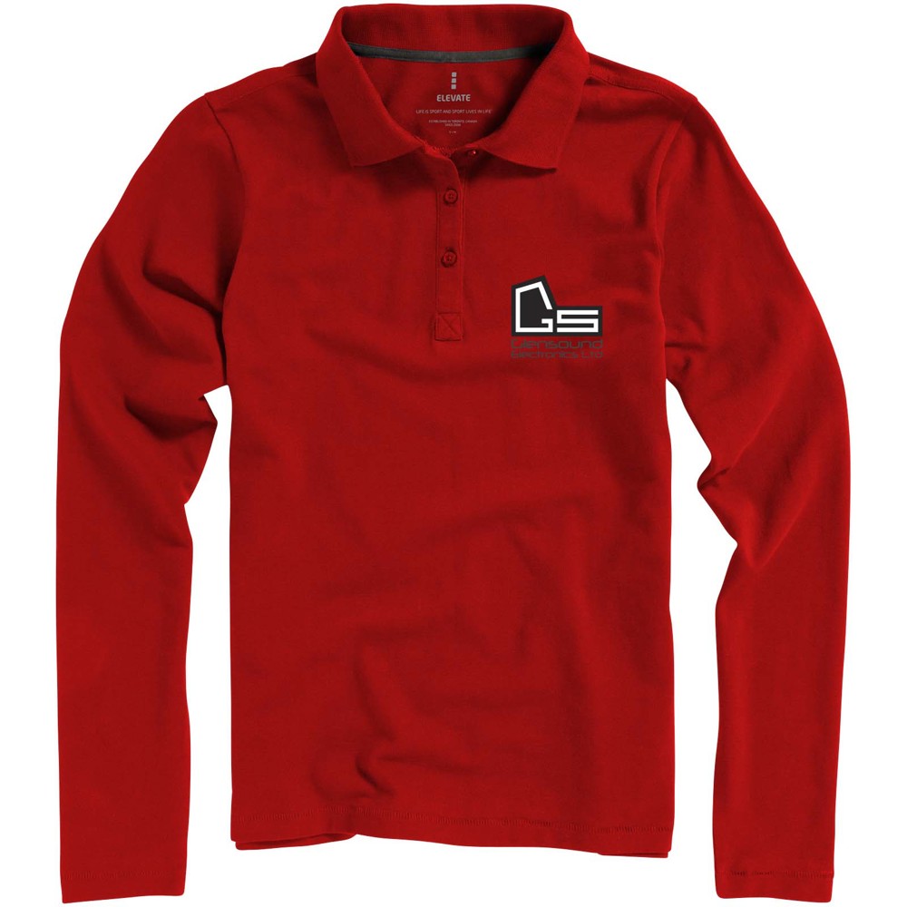 Calgary 180 g/m² damespolo met lange mouwen