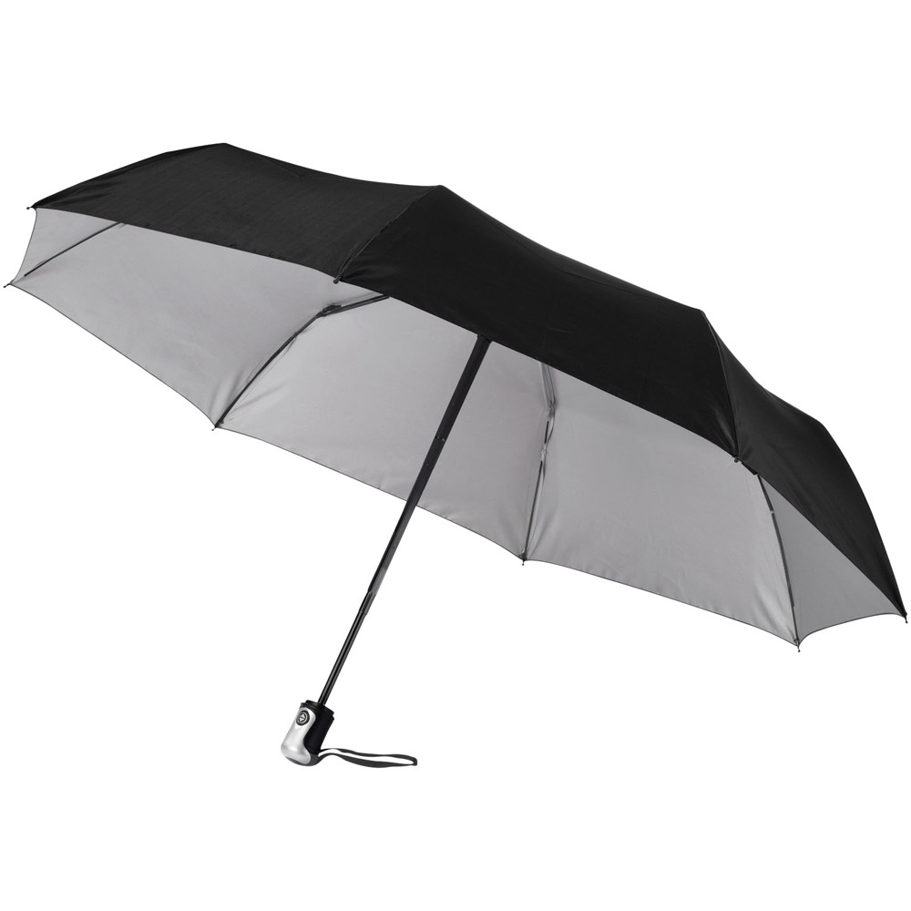 Alex 21,5'' opvouwbare automatische paraplu - Zwart, Zilver