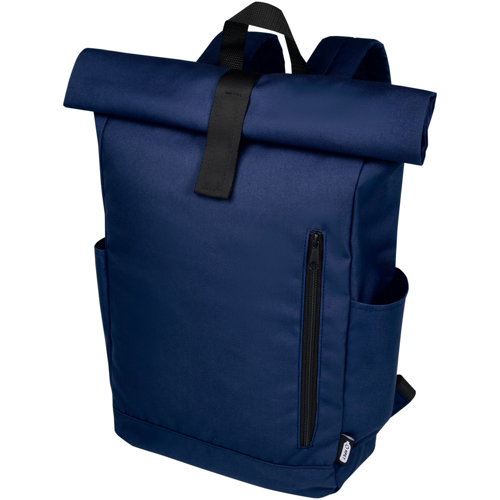 Byron 15,6" rugzak van GRS RPET met opgerolde bovenkant 18 L - Marineblauw