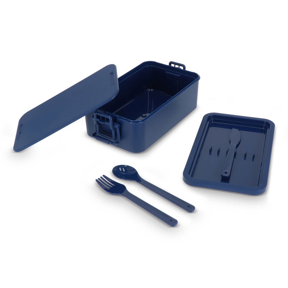 Dubbellaagse Lunchbox met Bestek