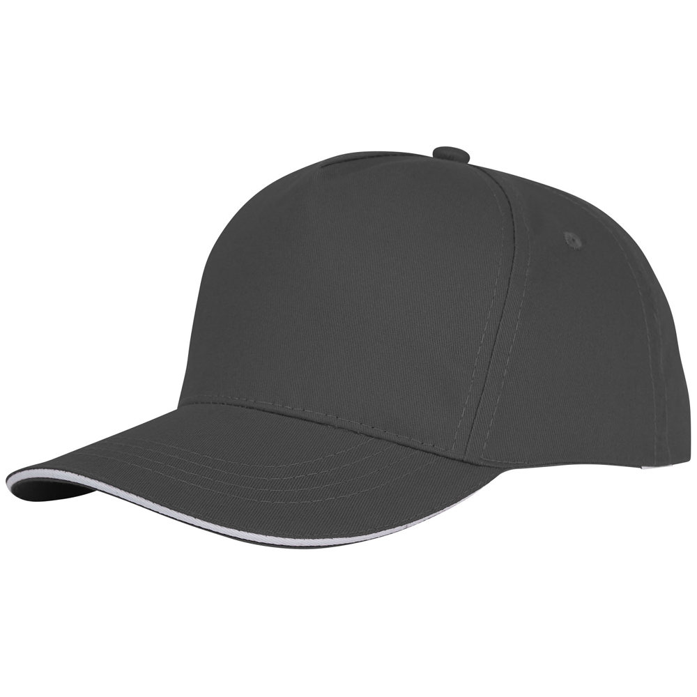 Ceto 175 g/m² 5 panel sandwich cap - Stormgrijs
