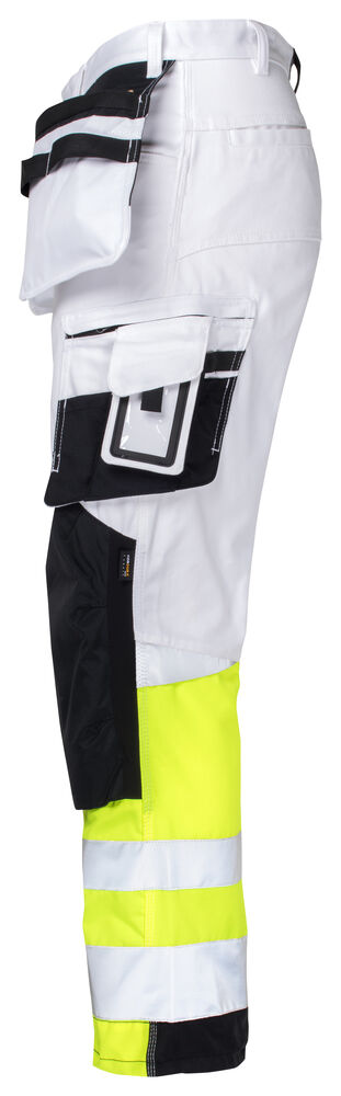 Jobman - 2134 Hi-Vis Stretch Trousers Core HP Wit/Geel 150