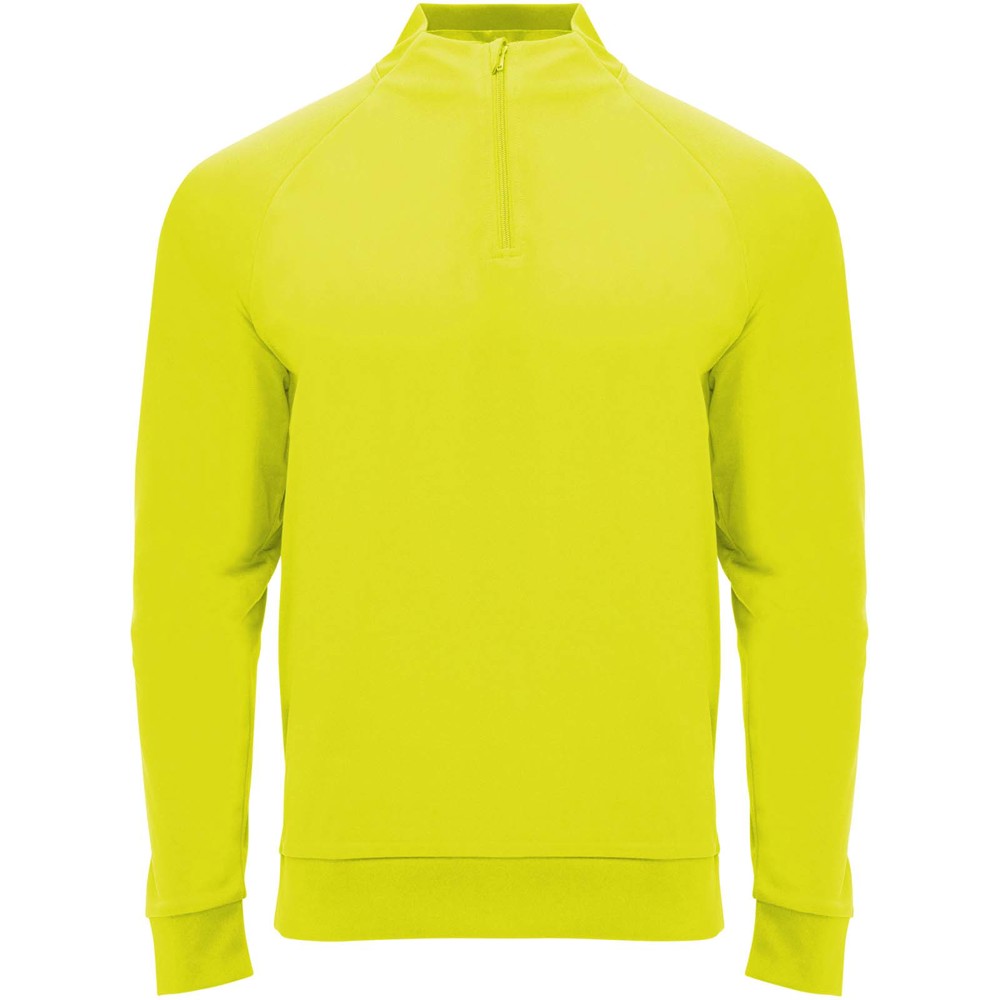 Epiro 200 g/m² sweatshirt met lange mouwen en kwartrits voor kinderen - Fluorgeel