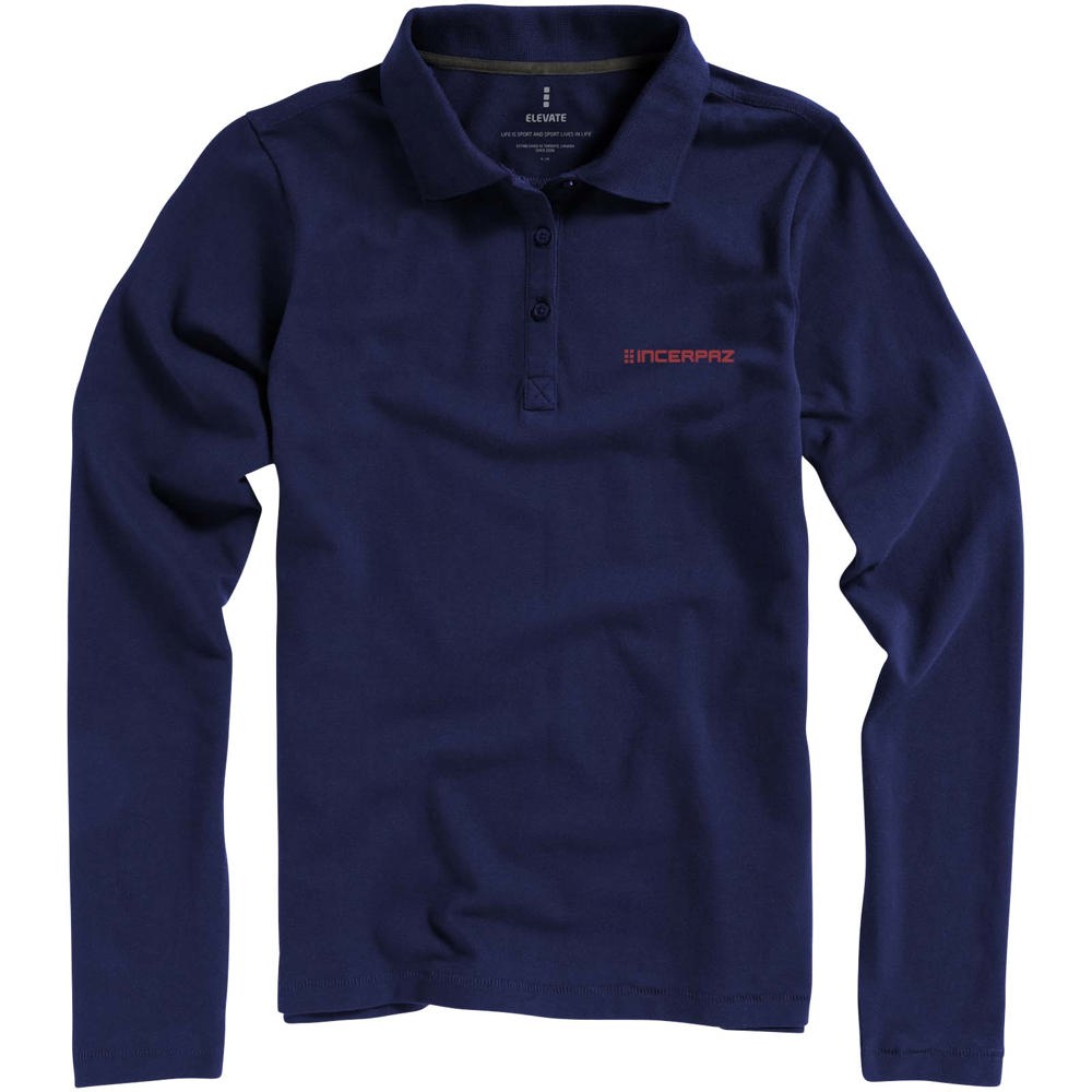 Calgary 180 g/m² damespolo met lange mouwen