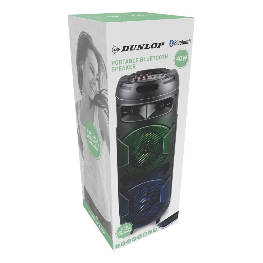 DUNLOP Portable bluetooth speaker 40W- Zwart