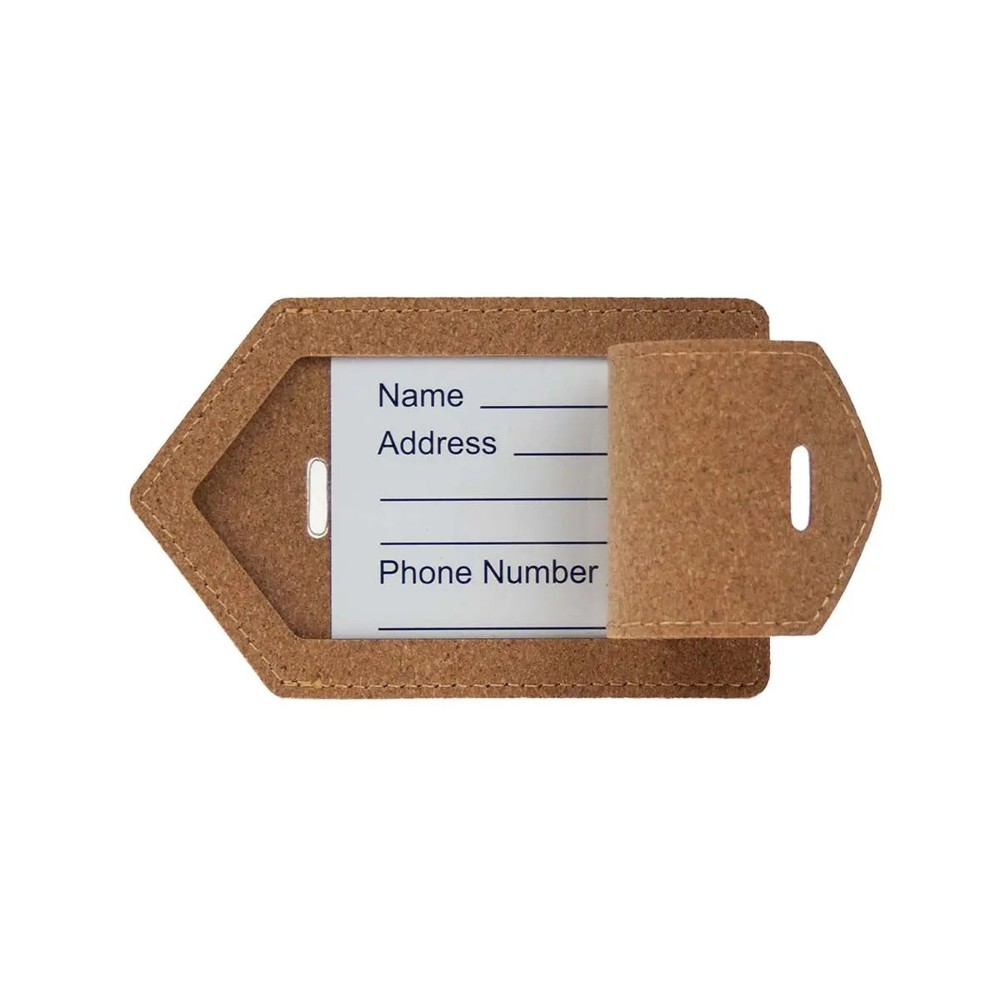 Eco Luggage Tag Cork- Bruin