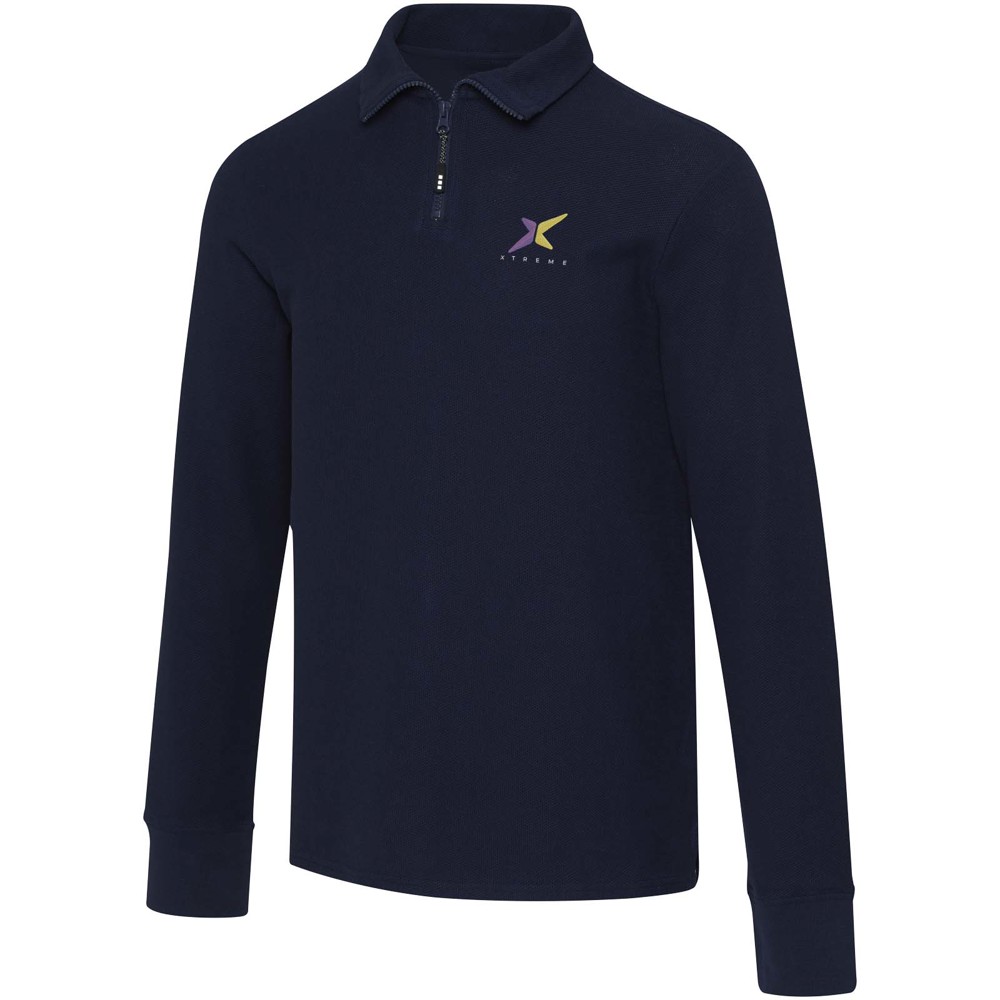 Apollo 245 g/m² uniseks half-zip poloshirt met lange mouwen
