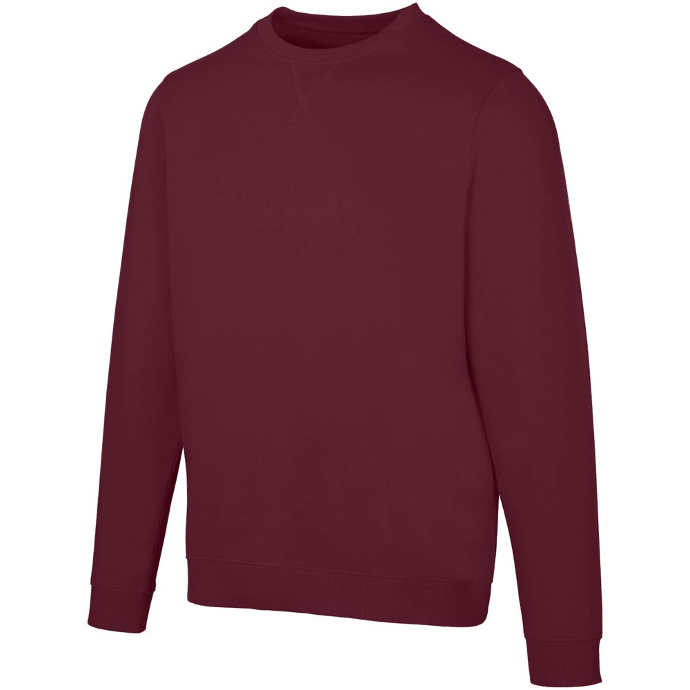 Jasper 280 g/m² unisex OCS gecertificeerde organische gerecyclede trui met ronde hals - Diep bordeauxrood
