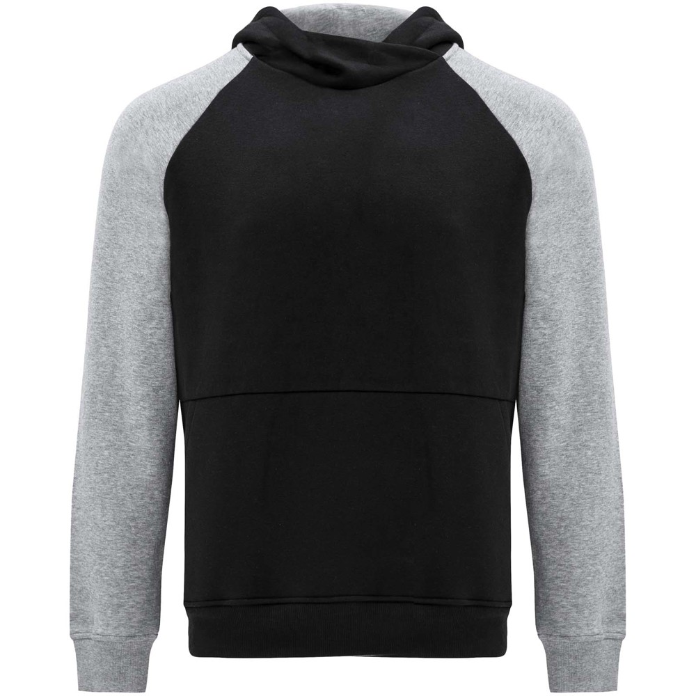 Badet 280 g/m² tweekleurige kinderhoodie - Zwart, Gemêleerd grijs