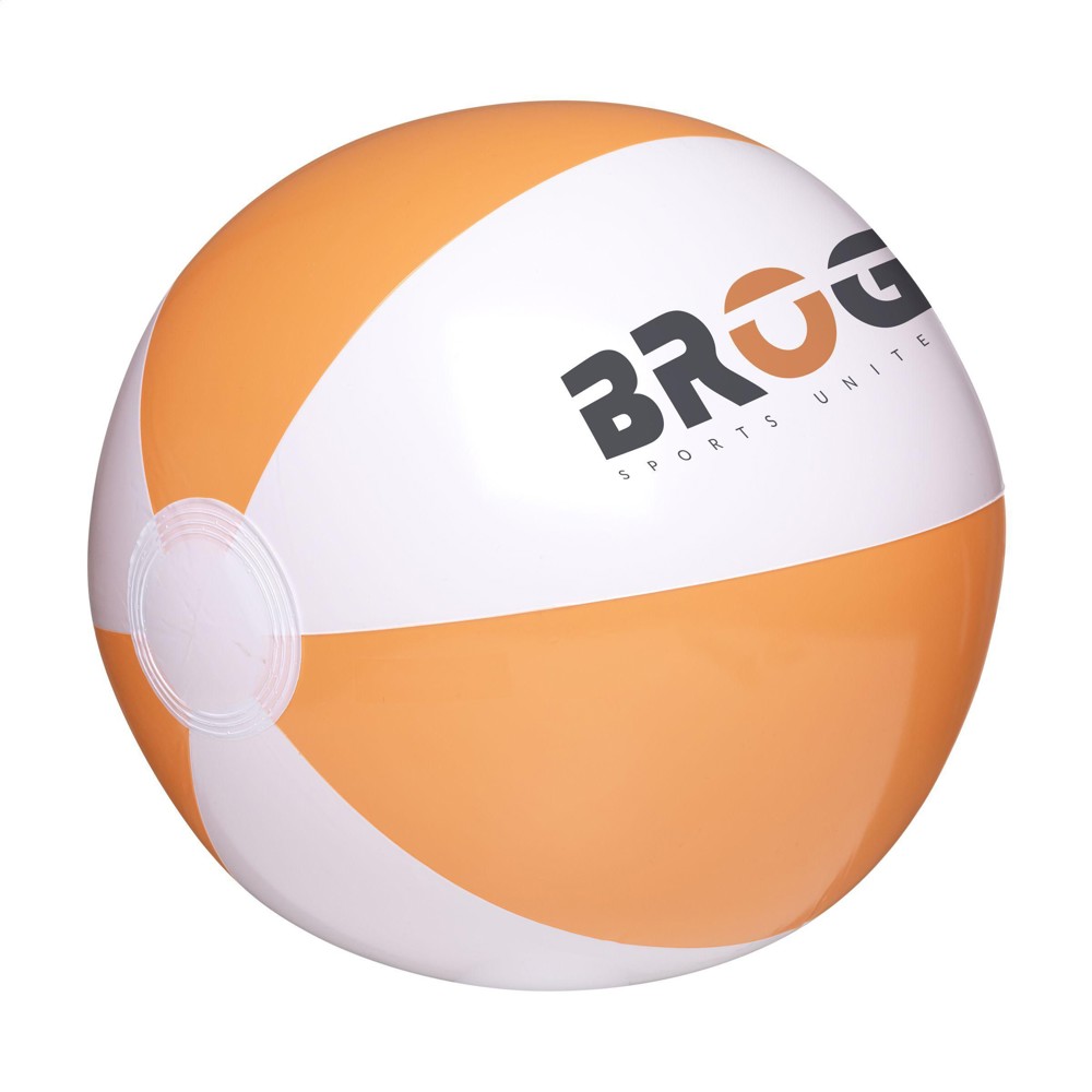 BeachBall Ø 27 cm strandbal - wit/oranje (± PMS 1575)