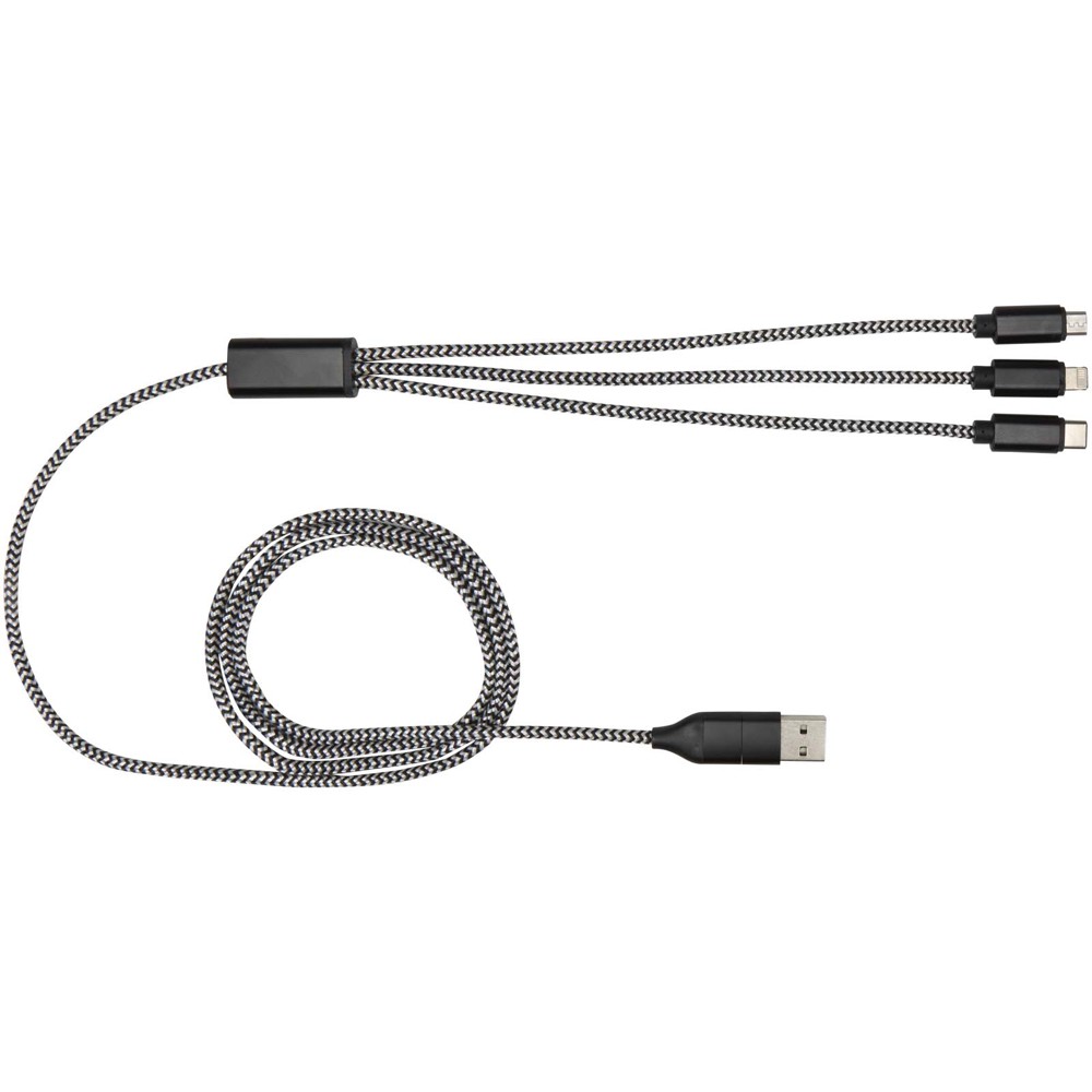 Alphecca 5-in-1-oplaadkabel van gerecycled aluminium en RPET 