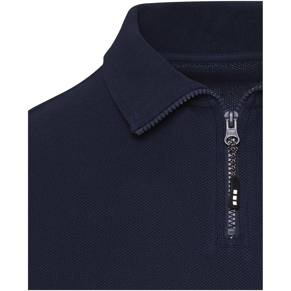 Apollo 245 g/m² uniseks half-zip poloshirt met lange mouwen