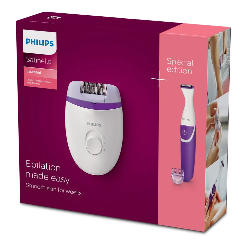 BRP505|Philips Satinelle compacte epilator en snoerloze bikinilijntrimmer