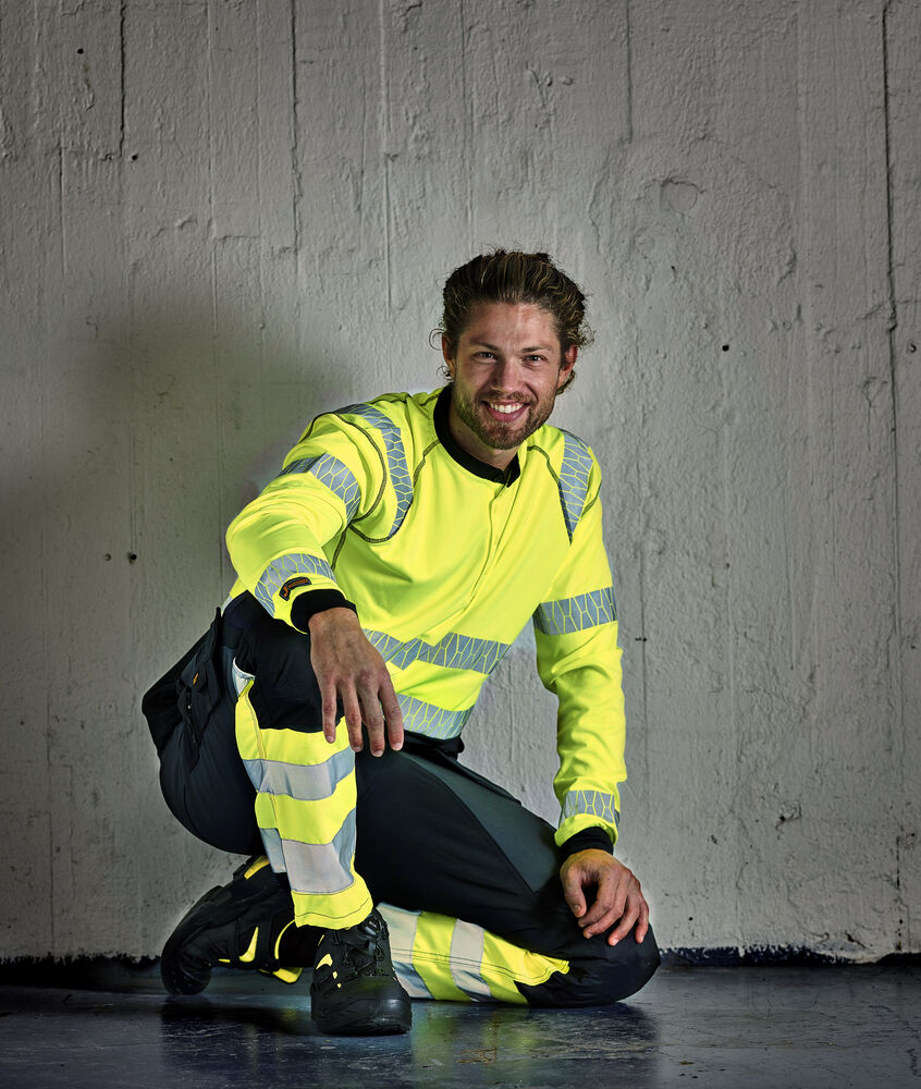 Jobman - 2134 Hi-Vis Stretch Trousers Core HP Navy/Geel 96
