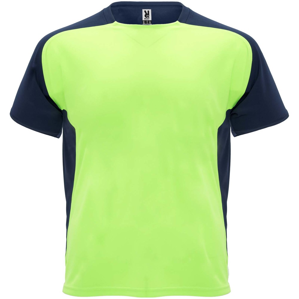 Bugatti unisex sportshirt met korte mouwen - Fluor groen, Marineblauw