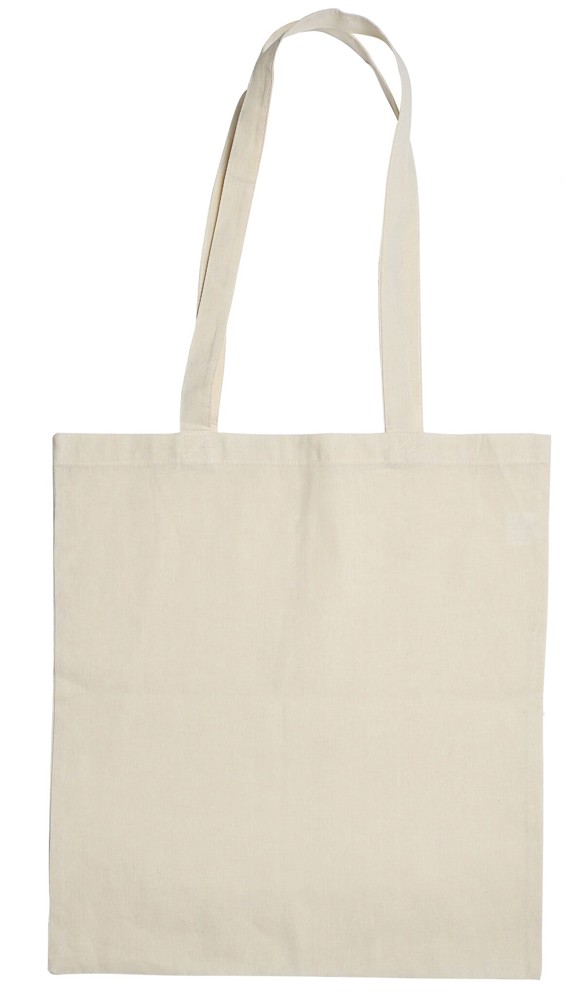 Biologisch katoenen tas met lange hengsels, 135 gr/m² - Naturel (Natural) / Naturel