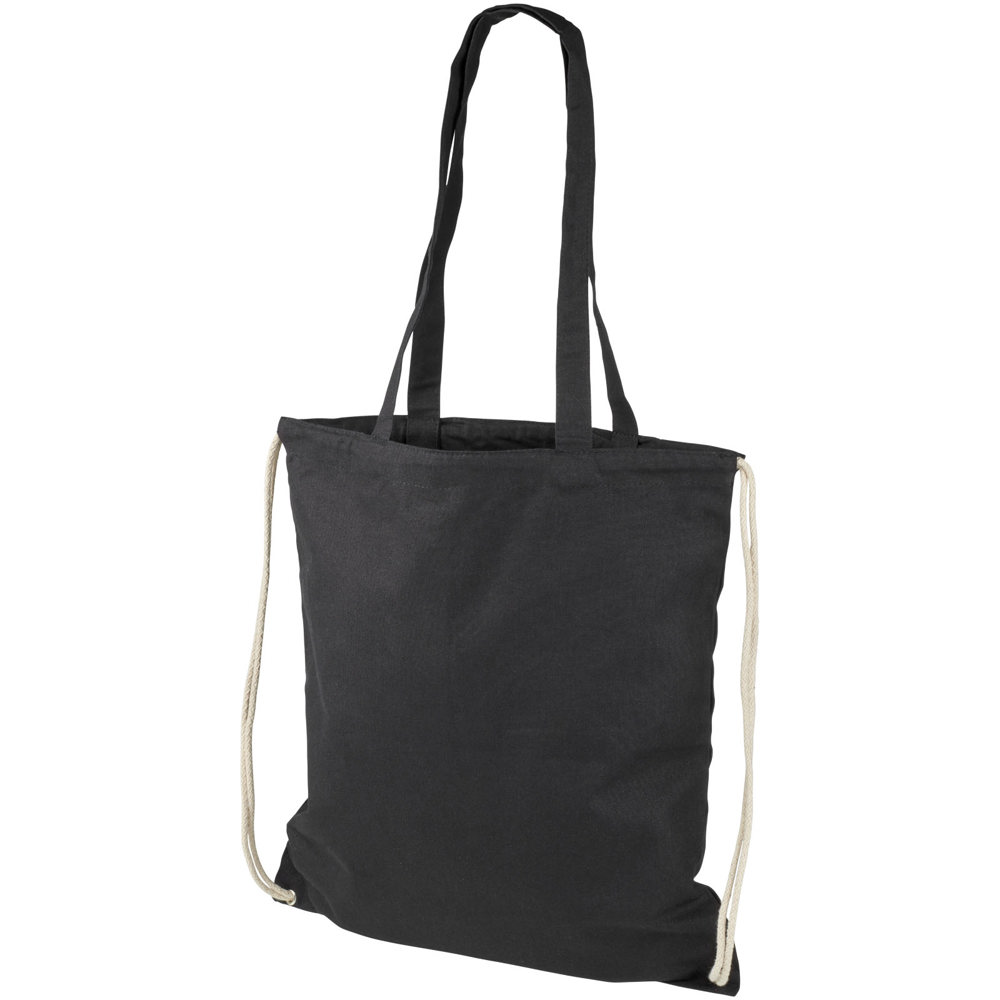 Eliza 240 g/m² katoenen rugzak met trekkoordsluiting 6L - Zwart