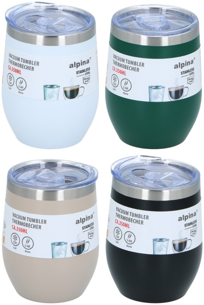 ALPINA Vacuum tumbler 350ml- Black/White/Beige/Green