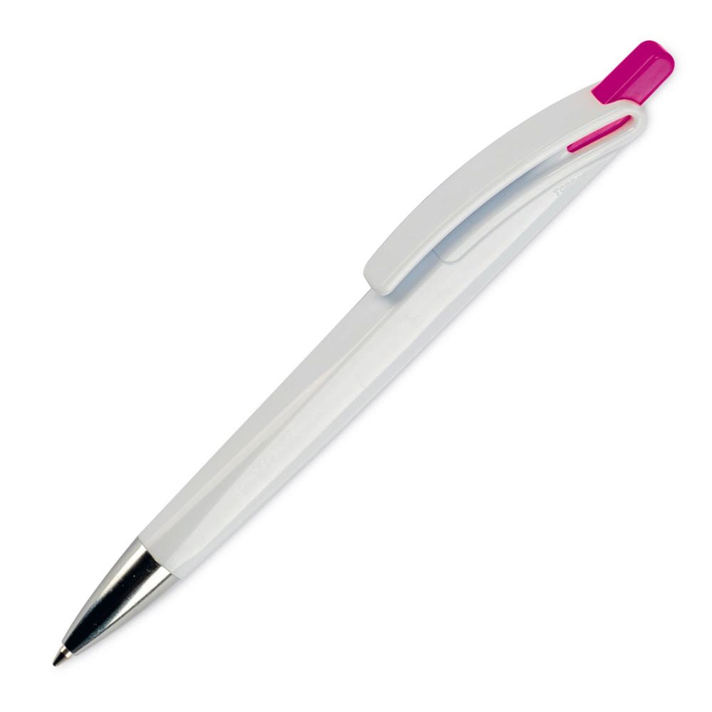 Balpen Riva hardcolour - Wit / Donker Roze