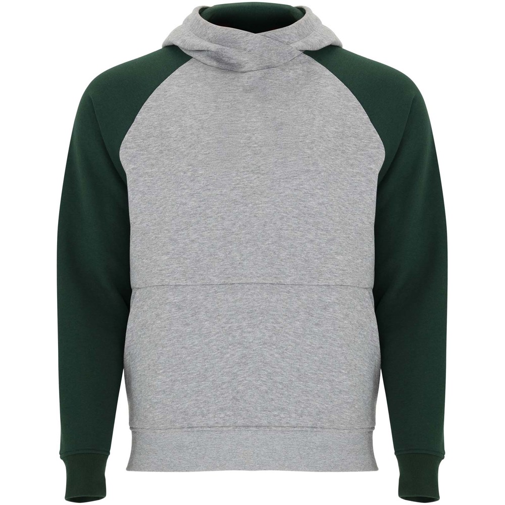 Badet 280 g/m² tweekleurige kinderhoodie - Gemêleerd grijs, Flessengroen