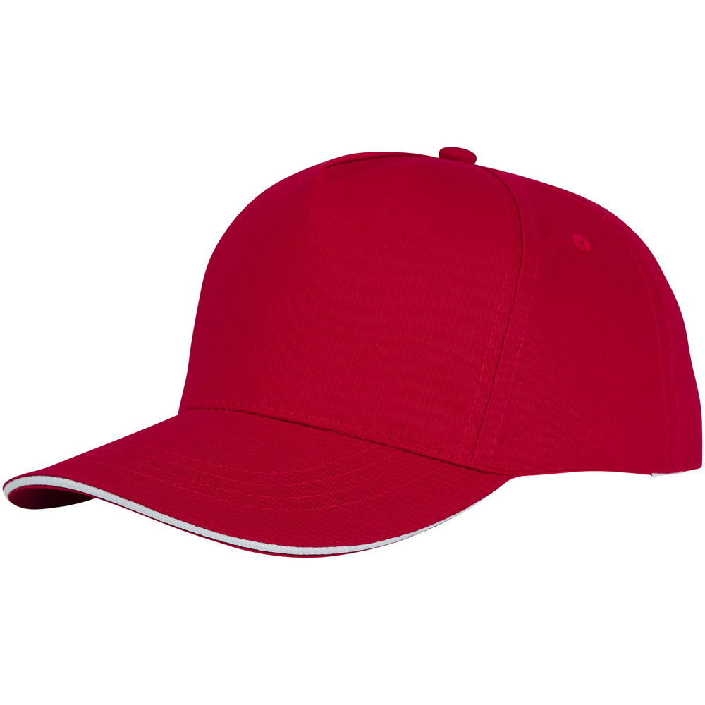 Ceto 175 g/m² 5 panel sandwich cap - Rood