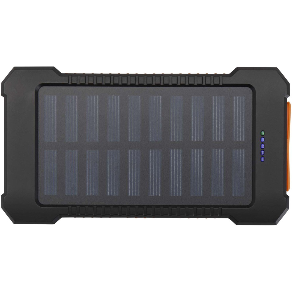 Altair robuuste powerbank op zonne-energie van 5000 mAh 10 W met ingebouwde zaklamp van gerecycled plastic