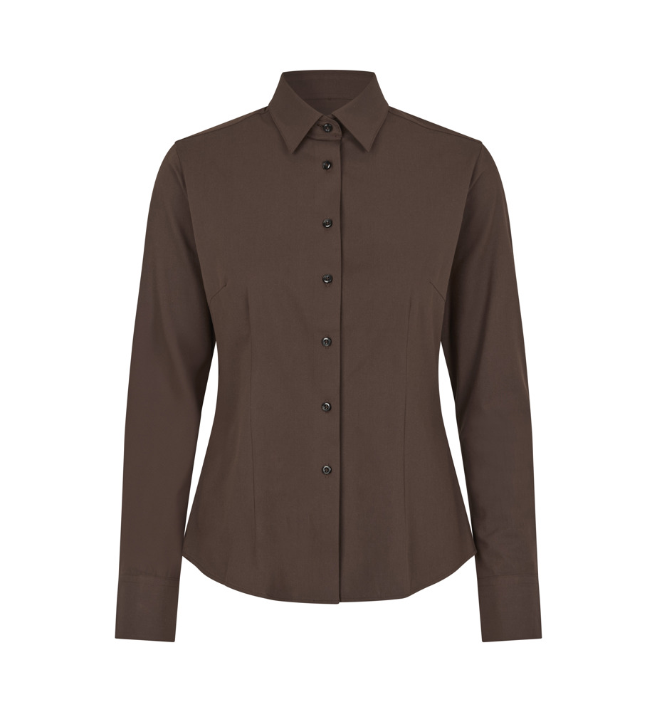 SEVEN SEAS Hybrid shirt | modern | dames - Mocca (C-650)