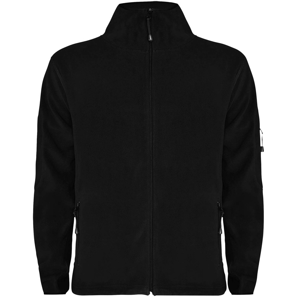 Luciane fleece herenjack met volledige rits - Zwart