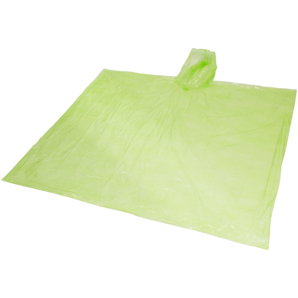 Mayan gerecyclede wegwerp regenponcho met opbergtasje - Lime