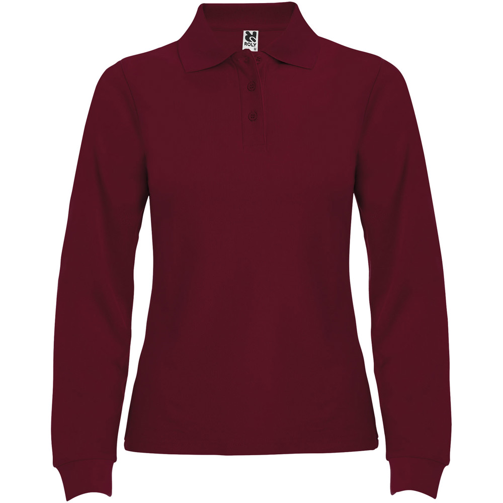Estrella 220 g/m² damespolo met lange mouwen - Granaat