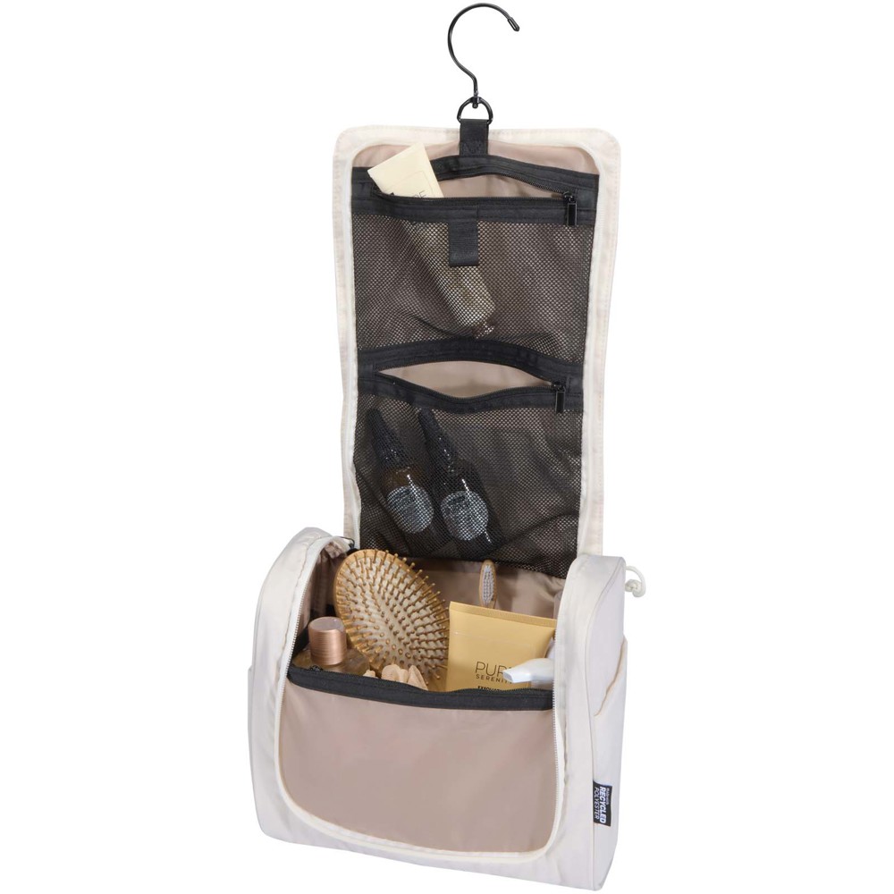 Puffer GRS gerecycleerde ophangbare canvas toilettas 8L