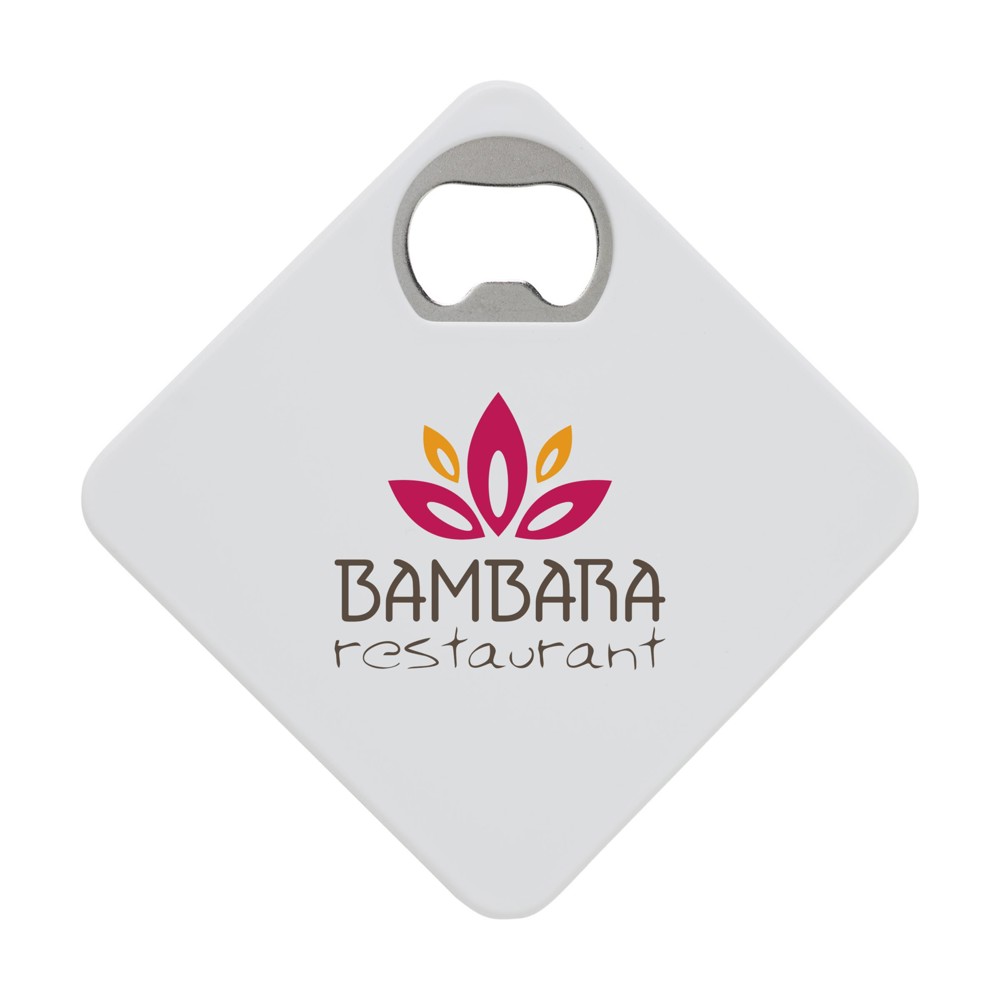 Coaster Opener flesopener - wit (± PMS White)
