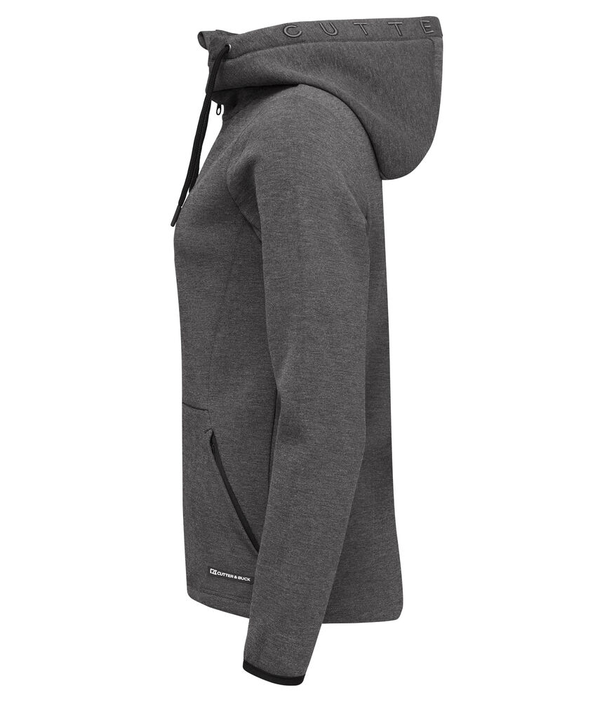 Cutter & Buck - Pemberton Hood FZ Dames Antraciet Mélange XL