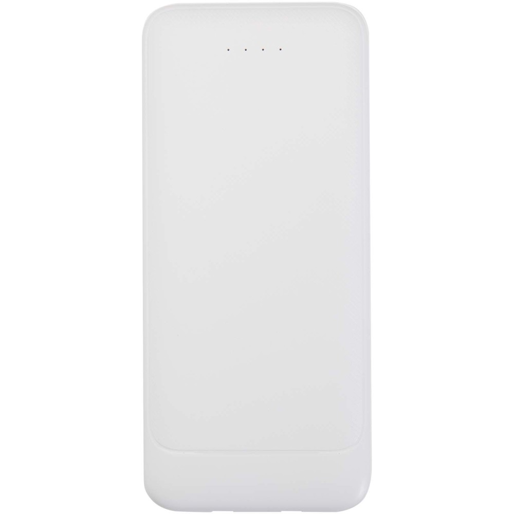 Adhil powerbank van 10.000 mAh 10 W van gerecycled plastic met 2 ingebouwde kabels