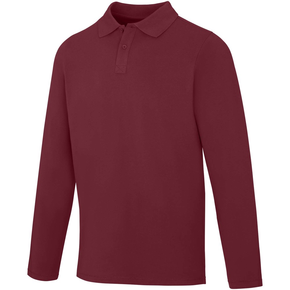 Calgary 180 g/m² herenpolo met lange mouwen - Diep bordeauxrood