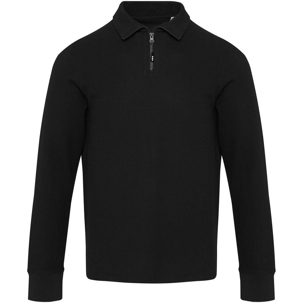 Apollo 245 g/m² uniseks half-zip poloshirt met lange mouwen