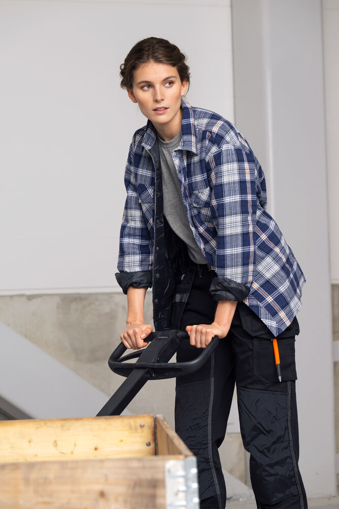 Jobman - 5157 Flannel Shirt Lined Rood/Blauw S