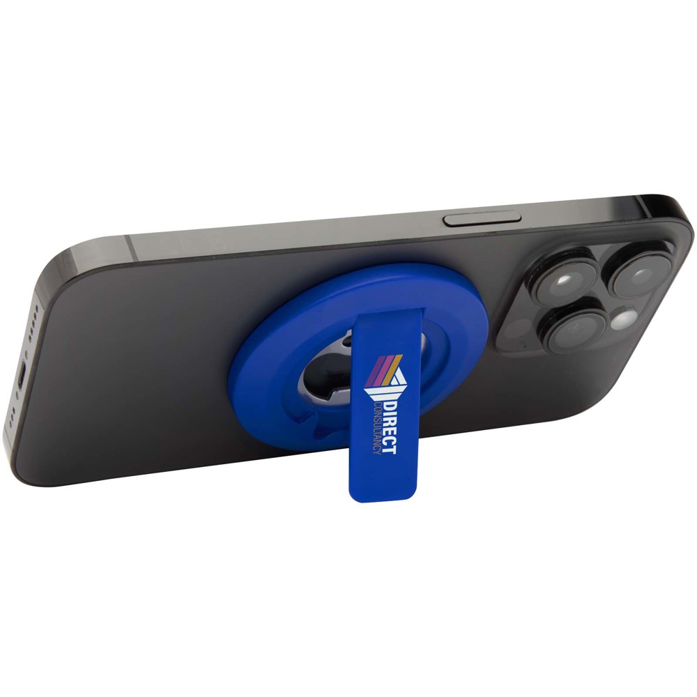 Ain magnetische telefoonstandaard van gerecycled plastic met flesopener 