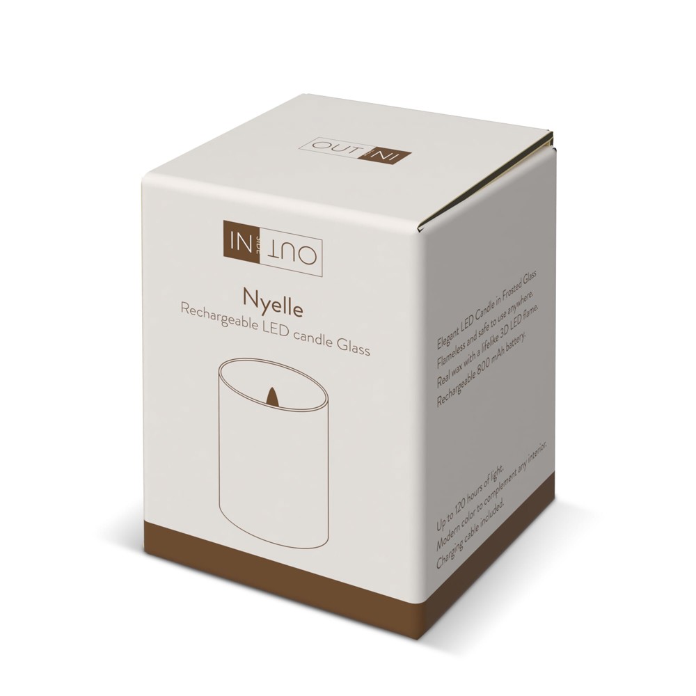 Nyelle oplaadbare LED Wax kaars in glas