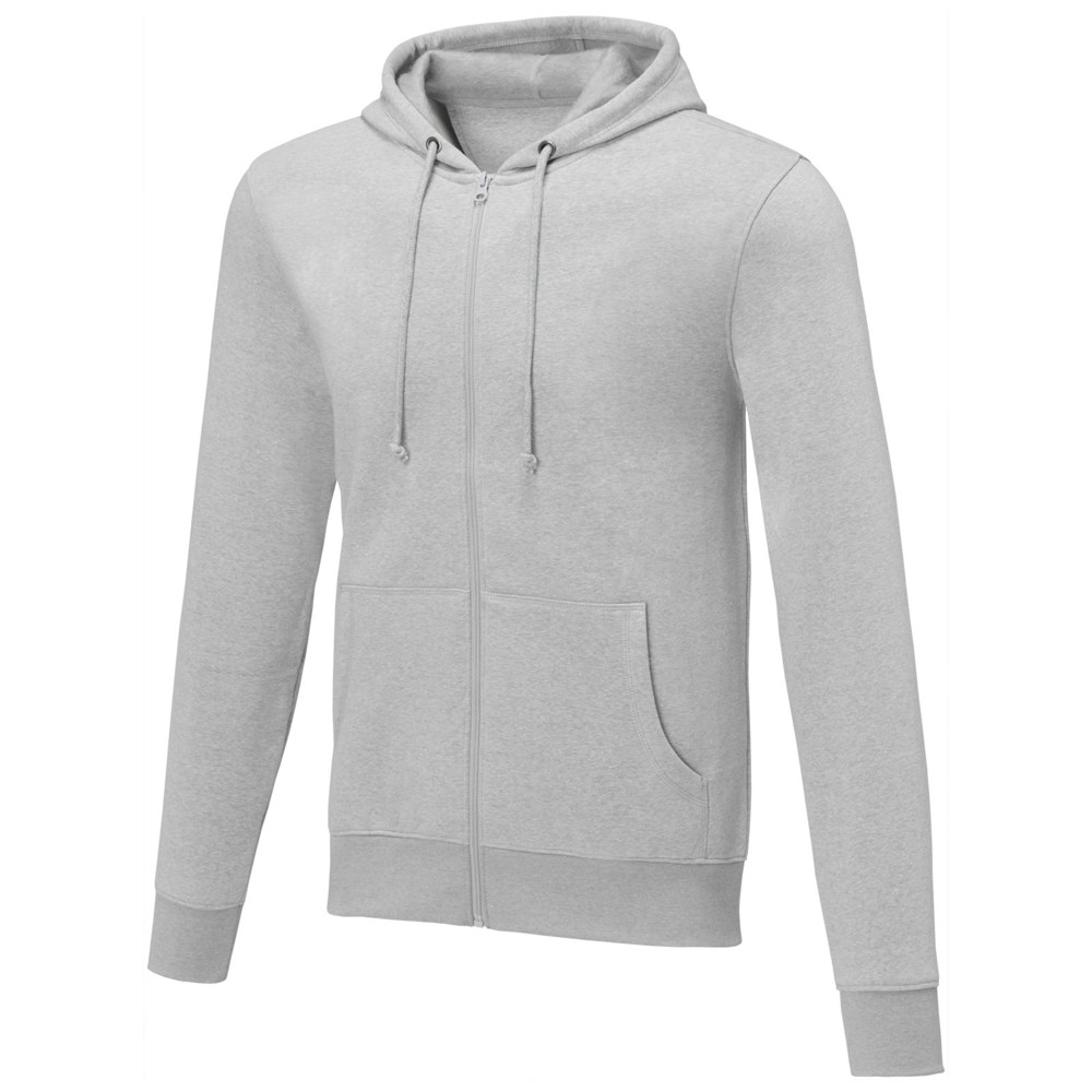 Charon 240 g/m² heren hoodie met ritssluiting - Gemêleerd grijs