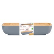 ALPINA Bread Box With Lid And Cutting Board- Grijs