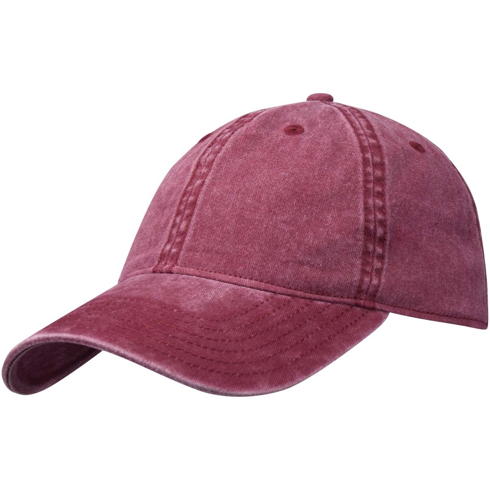 Grafton 270 g/m² 6 panel gewassen cap - Bordeaux rood